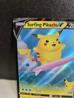 2021 Pokemon SWSH Celebrations Surfing Pikachu V 008/025 TCG Card - NM - Image 5