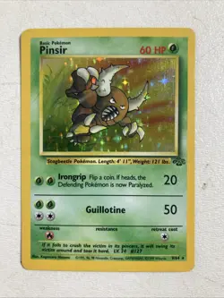Vintage Original Pokemon Card Pinsir jungle Holo 9/64 Rare Nice - Image 1