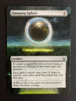 Damping Sphere (Dominaria MTG) ALTERED with extended art, hand painted! - Image 1