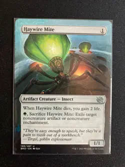 Haywire Mite (Brothers' War MTG) ALTERED extended art, hand painted! - Image 1