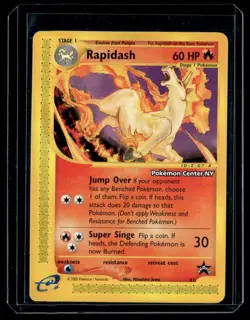 Rapidash 51/53 WoTC Pokemon Center NY Promo English Pokemon Card - Image 1