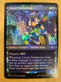 MTG 1x FOIL SHOWCASE Covert Technician 332 Kamigawa Neon Dynasty Magic the x1 NM - Image 1