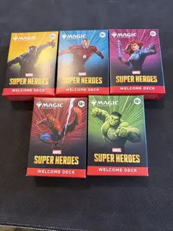 MTG Magic the Gathering MARVEL SUPER HEROES Welcome Decks SET OF 5 NEW - Image 1