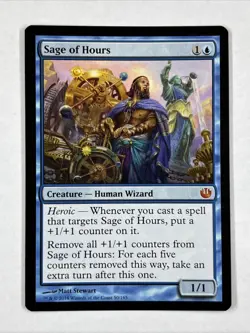 Sage of Hours MTG Mythic Creature Blue Journey into Nyx Regular - Image 1