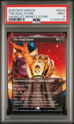 2025 MTG MARVEL'S SPIDER-MAN #0243 THE SOUL STONE PSA 9 - Image 1
