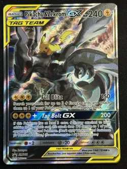 Pokemon TCG Pikachu & Zekrom GX Black Star Promo Card SM168 NM/M - Image 2