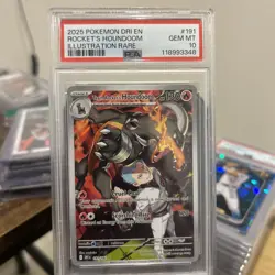 PSA 10 2025 Pokemon DRI EN Rockets Houndoom Illustration Rare #191 - Image 1