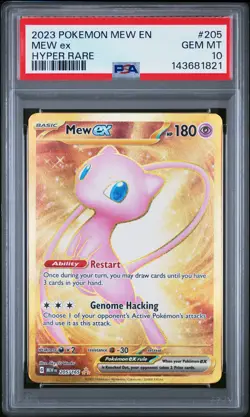 2023 POKEMON MEW EN-151 HYPER RARE #205 MEW EX PSA 10 - Image 1