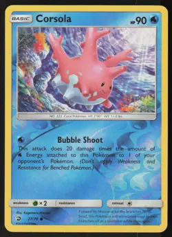 Corsola 27/70 Common Dragon Majesty Pokemon Reverse Holo Lightly Played - Image 1