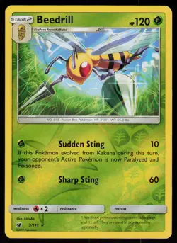 Beedrill 3/111 Rare Crimson Invasion Pokemon Reverse Holo Lightly Played - Image 1