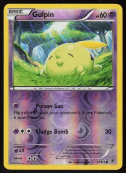Gulpin 37/119 Common Phantom Forces Pokemon Reverse Holo Lightly Played - Image 1