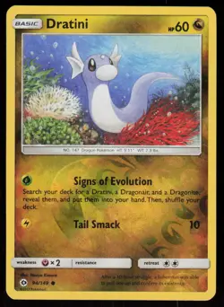 Dratini 94/149 Common SM Base Set Pokemon Reverse Holo Lightly Played - Image 1