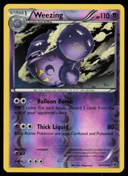 Weezing 28/124 Uncommon Fates Collide Pokemon Reverse Holo Lightly Played - Image 1