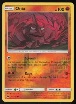 Onix 71/168 Common Celestial Storm Pokemon Reverse Holo Lightly Played - Image 1