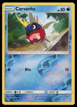 Carvanha 27/145 Common Guardians Rising Pokemon Reverse Holo Lightly Played - Image 1