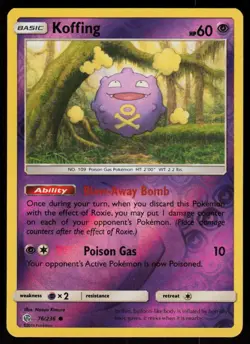 Koffing 76/236 Common Cosmic Eclipse Pokemon Reverse Holo Lightly Played - Image 1