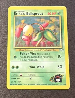 Erika's Bellsprout 75/132 Common Gym Heroes Pokemon Unlimited MP-HP 1999-2000 - Image 3
