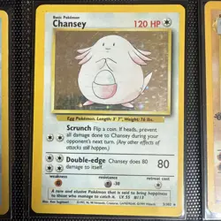 Chansey - 3/102 Base Set Unlimited Holo Rare Pokemon TCG WOTC Vintage - Image 1