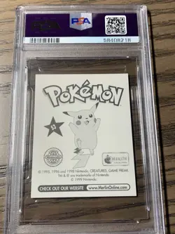 1999 Merlin Pokemon S3 Charmeleon Prism Topps Sticker Card glitter PSA 7 - Image 2