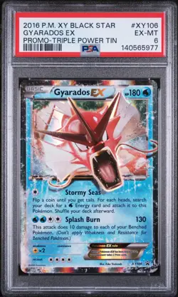 Gyarados EX XY106 Triple Power Tin Black Star Promo Pokemon PSA 6 - Image 1