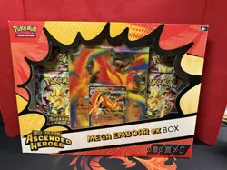 Pokemon TCG Ascended Heroes MEGA EMBOAR Ex Box FACTORY SEALED NEW 4 PACKS! - Image 1