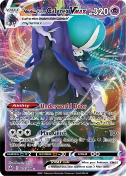 Pokemon Shadow Rider Calyrex VMAX Chilling Reign 075/198 Ultra Holo Rare - Image 1