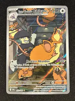 Team Rocket's Raticate 202/182 Illustration Rare Destined Rivals Pokemon TCG - Image 1