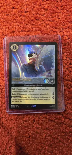 2024 DISNEY D23 EXPO LORCANA MICKEY MOUSE PLAYFUL SORCERER PROMO CARD - Image 3