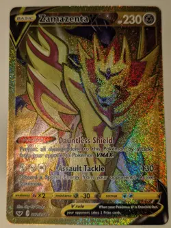 Nice Zamazenta V 212/202 Sword&Shield Full Art Secret Rare Gold Pokemon Card,LP - Image 1