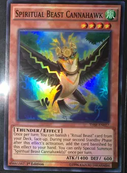 2X Yugioh Spiritual Beast Cannahawk THSF-EN027 Super Rare 1st Ed - Image 1