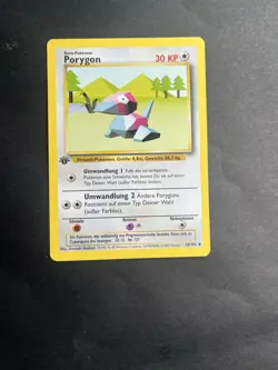 1st Edition German Porygon 39/102 Base Set - Uncommon Pokemon Card - EXCELLENT - Image 1