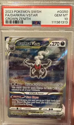 2023 Pokemon Crown Zenith Darkrai VSTAR Holo Rare Card GG50/GG70 FA PSA 10 - Image 1