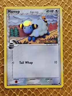 Pokemon Mareep Delta Species EX Dragon Frontiers Reverse Holo Common 54/101 LP - Image 1