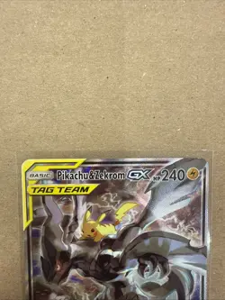 Pokemon Pikachu & Zekrom GX Full Art Card SM168 Tag Team - Image 3