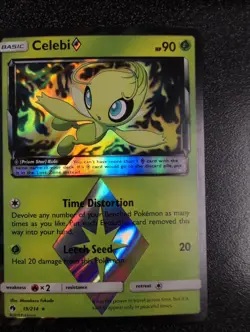 Pokemon TCG Celebi Prism Star SM: Lost Thunder 19/214 Prism Rare Holo Eng 90 HP - Image 1