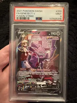 PSA 9 Mint Pokemon S&S Genesect V Fusion Strike Full Art Ult. Rare Holo - Image 1