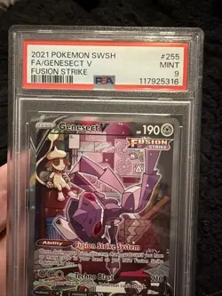 PSA 9 Mint Pokemon S&S Genesect V Fusion Strike Full Art Ult. Rare Holo - Image 3