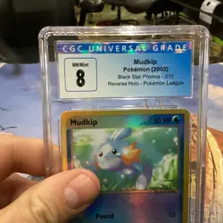 2003 POKEMON BLACK STAR PROMO #010 MUDKIP-REVERSE FOIL PSA 8 - Image 3