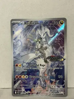 Pokemon TCG N's Reshiram 167/159 Journey Together Holo IR Stamped NM Card - Image 1