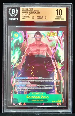 2024 Roronoa Zoro #OP06-118 Wings of the Captain BGS 10 One Piece Card - Image 1