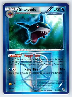 Sharpedo 33/135 2012 B&W Plasma Storm Pokemon Card Reverse Holo Rare - Nm/Vlp - Image 1