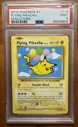 2016 POKEMON XY EVOLUTIONS #110 FLYING PIKACHU PSA 9 - Image 3