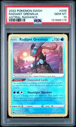 Radiant Greninja Pokemon Sword & Shield Astral Radiance 046 NM PSA 10 - Image 1