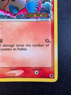 2006 Pokemon Feebas 49/101 EX Dragon Frontiers Reverse Holo STAMPED - Image 5