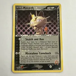 Pokemon TCG Rocket's Meowth EX Team Rocket Returns 46/109 Uncommon 2004 - Image 1