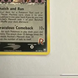 Pokemon TCG Rocket's Meowth EX Team Rocket Returns 46/109 Uncommon 2004 - Image 3