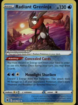 Radiant Greninja Radiant Rare SWSH10: Astral Radiance 046/189 Water Holo Pokemon - Image 1