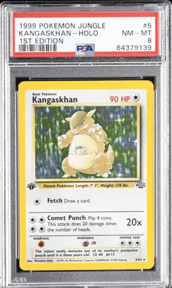 1999 POKEMON JUNGLE 1ST EDITION #5 KANGASKHAN-HOLO PSA 8 - Image 1