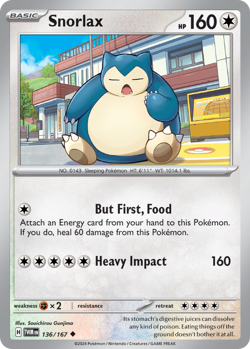 Snorlax 136/167 UC Twilight Masquerade Reverse Holo NM/M Pokemon - Image 4