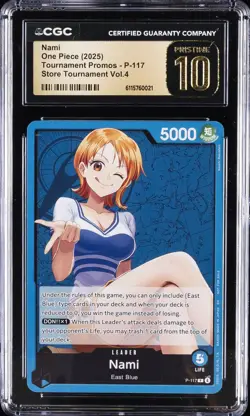 2025 ONE PIECE TOURNAMENT PROMO VOL. 4 #P-117 NAMI CGC 10 PRISTINE - Image 1